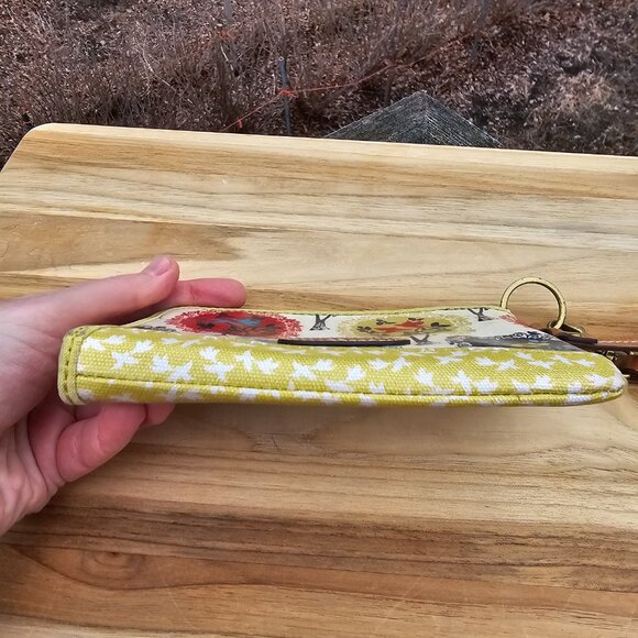 FOSSIL Mini Wristlet Wallet Clutch Printed Coated Canvas Pre-owned - Picture 4 of 7